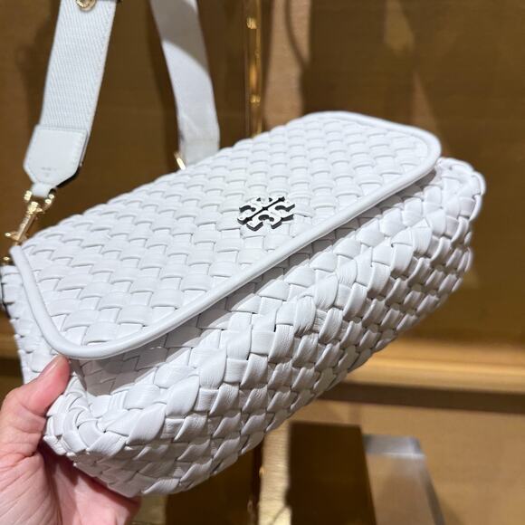 Best Price‼️Tory Burch Thea Flap Crossbody 176008Cedar $695 White - Picture 6 of 11